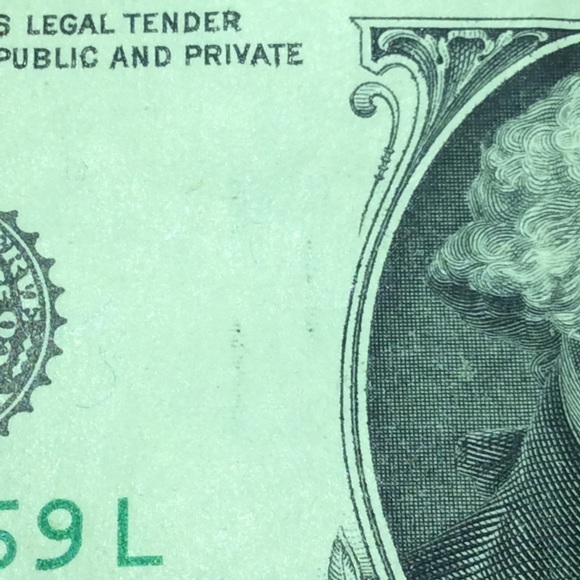 Scarce Error Ink Bleedthrough Both Sides $1 Dollar - Picture 3 of 7